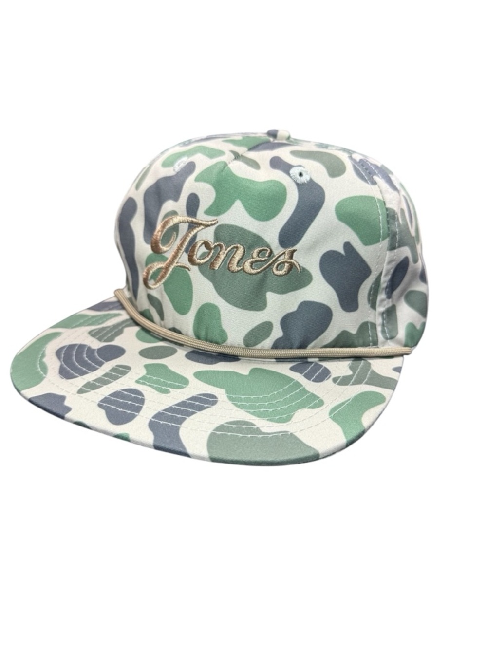 Lost Hat Co Snapback Cap Camo Jones Embroidered Logo Flat Bill Adjustable